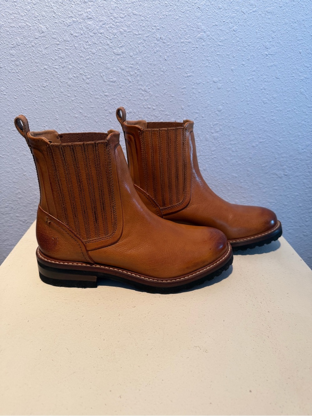 Almost New Frye Cognac Leather Ankle Boots